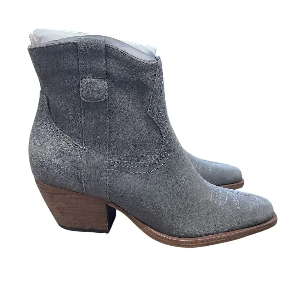 Dolce Vita Womens Silma Grey Gray Suede Mid-Calf Western Bootie Size 5.5 NEW130